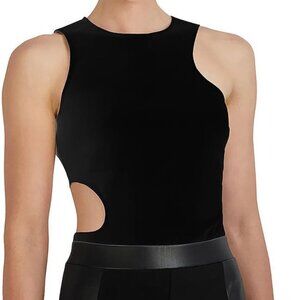 NWT BCBGMAXAZRIA Black Cut-Out Bodysuit